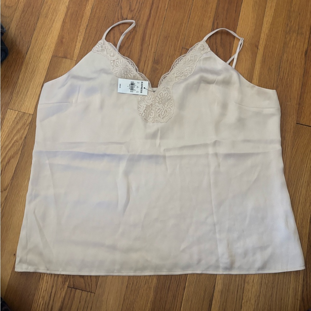 Express Ivory Lace Accent Blouse